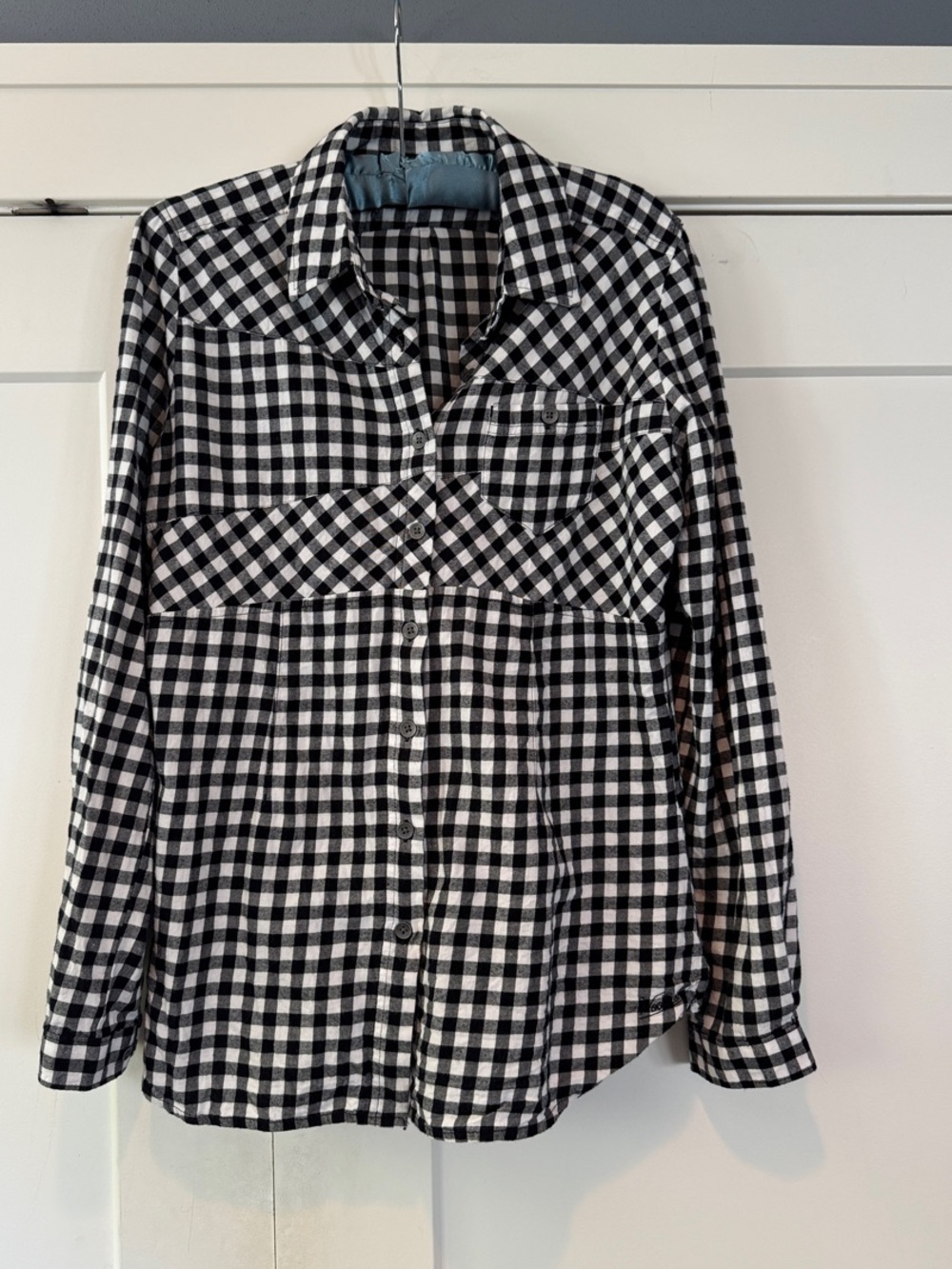 Woolrich Black and White Gingham Button-Down Shirt